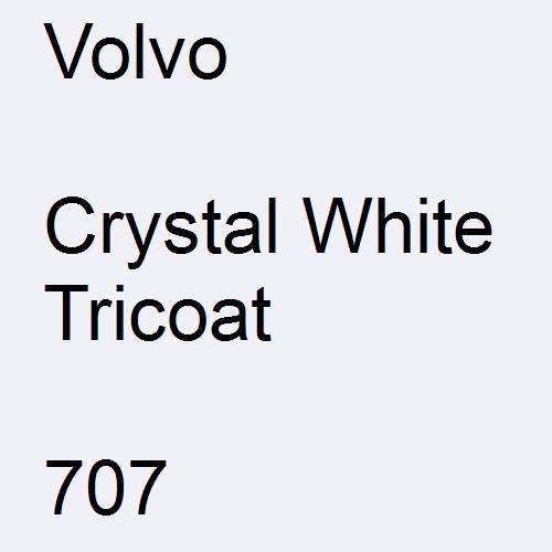 Volvo, Crystal White Tricoat, 707.